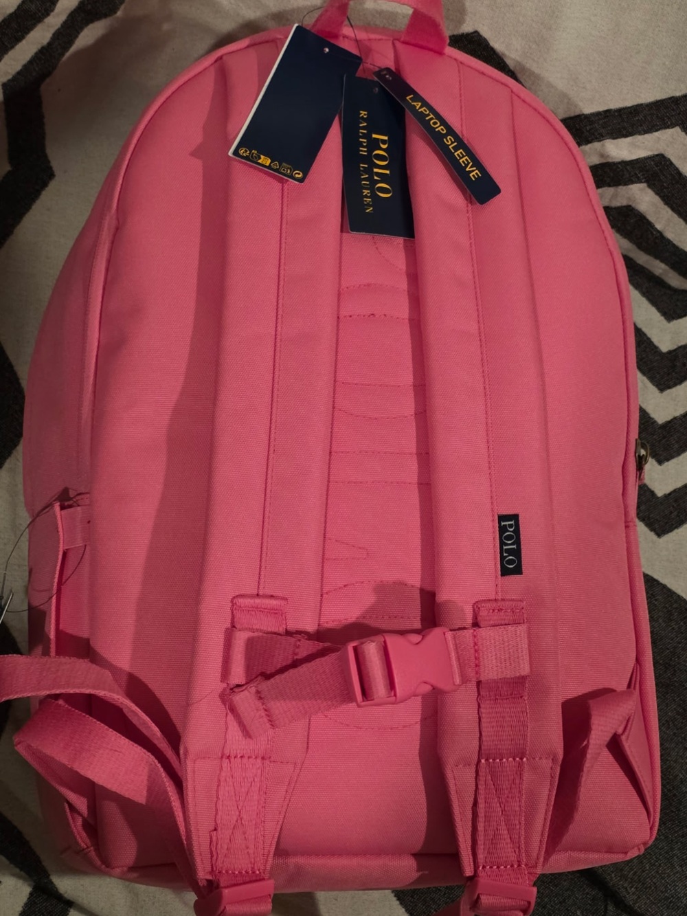 Polo Ralph Lauren Pink Polo Bear Backpack NWT Laptop Sleeve - Picture 3 of 6